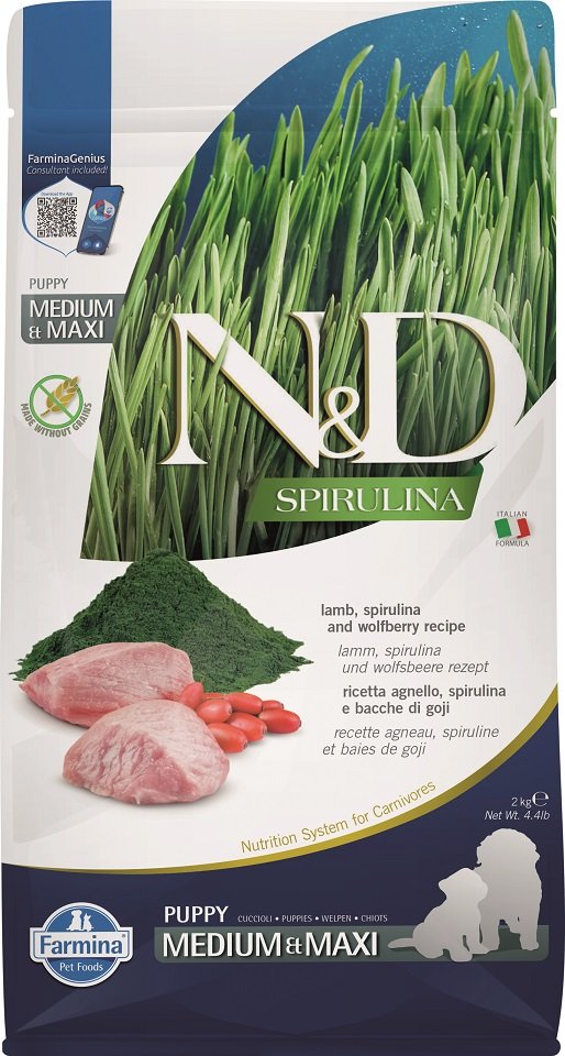 FARMINA ND Dog Spirilin Medium Maxi Lamm – Hundefutter, 7 Kg Sack, Mit Lamm Für Mittelgroße Bis Große Hunde