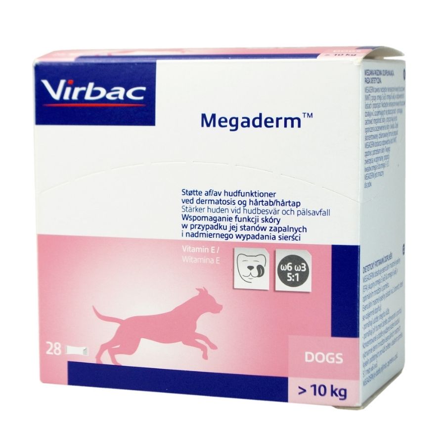 VIRBAC Megaderm 28x8 ml supliment pentru caini de 1030 kg cu probleme
