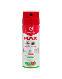 VACO Spray MAX pentru țânțari, căpușe, muște cu Panthenol 50 ml