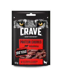 CRAVE Recompense fara cereale pentru caini, cu vita 6 x 55g