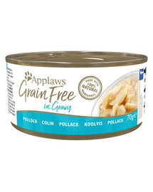APPLAWS Grain Free hrana umeda fara cereale pentru pisici, cu ton in sos, 12 x (6x70g)