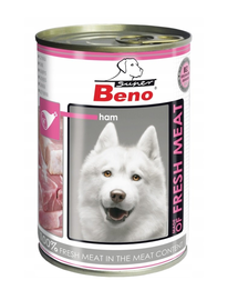 BENEK Super BENO Hrana umeda pentru caini adulti, cu sunca 400 g