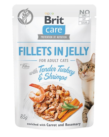 BRIT Care Fillets in Jelly set hrana umeda pisici adulte, cu curcan si creveti 24 x 85 g