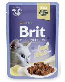 BRIT Premium Fillets in Jelly hrana umeda pentru pisici, vita in jeleu 24 x 85g