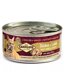 CARNILOVE Cat Chicken&Lamb 12 x 100 g hrana umeda pentru pisici, pui cu miel