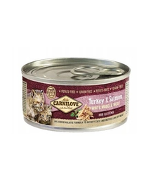 CARNILOVE Kittens Turkey&Salmon 12x100 g hrana umeda pentru pisoi, curcan si somon