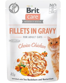 BRIT Care Fillets in gravy Hrana umeda pentru pisici adulte, pui in sos 24 x 85 g