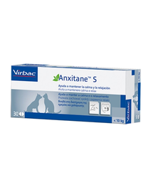 VIRBAC Anxitane S supliment pentru ameliorarea stresului pentru caini si pisici sub 10 kg, 30 tab.