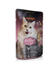 LEONARDO Finest Selection Hrana umeda pentru pisici adulte, cu pasare de curte si oua 16 x 85 g