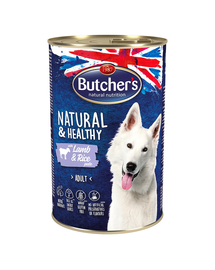 BUTCHER'S Natural&Healthy hrana umeda pentru caini adulti, pate de miel si orez 1200 g