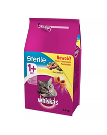WHISKAS Sterile Adult hrana uscata pentru pisici sterilizate, cu pui 1.4 kg x 6
