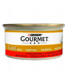 GOURMET Gold Mus hrana umeda pentru pisici adulte, cu vita 24 x 85g