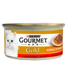 GOURMET Gold Sauce Delights hrana umeda pentru pisici, cu vita 24x85 g