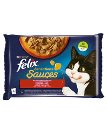 FELIX Sensations Sos Hrana umeda in sos pentru pisici adulte 48x85g