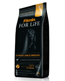 FITMIN Dog for life Hrana uscata caini junior talie mare, cu carne de pasare 3 kg