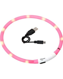 KARLIE FLAMINGO Zgarda pentru caini, cu LED 70 cm, roz