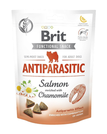 BRIT Care Dog Functional Snack Antiparasitic, somon și mușețel 150 g