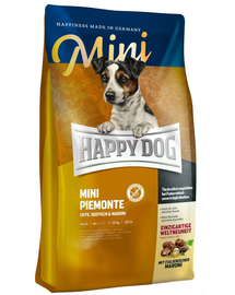 HAPPY DOG Mini Piemonte Hrana caini talie mica, cu rata si castane 4 kg