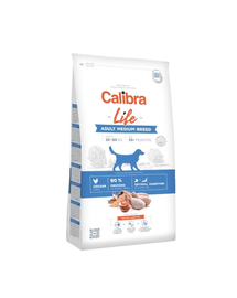 CALIBRA Dog Life Adult Medium Breed Chicken Hrana uscata pentru caini adulti de talie medie, cu pui 12 + 2 kg