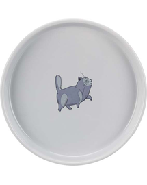 TRIXIE Castron ceramic pentru pisici 0,6L/diam.23cm, gri