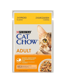 PURINA CAT CHOW Adult Hrana umeda pentru pisici adulte, cu pui si dovlecel 26 x 85 g