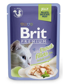 BRIT Premium Fillets in Jelly Set hrana umeda pentru pisici adulte, pastrav in aspic 24 x 85g