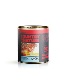 COUNTRY&NATURE Hrana umeda fara cereale pentru caini, cu vita 850 g
