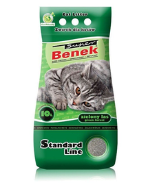 BENEK Super Standard Green Forest nisip pentru litiera, miros de pin 10 L x 2 (20 l)