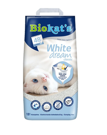BIOKAT'S White Dream Classic 12 L nisip pentru pisici, din bentonita alba