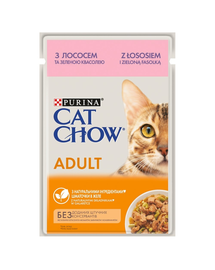 PURINA CAT CHOW Adult Hrana umeda pentru pisci adulte, cu somon si mazare in aspic 26 x 85 g