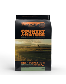 Country&Nature Turkey&Vegetables Recipe Hrana uscata caini adulti talie mica, curcan si legume 3 kg