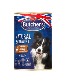 BUTCHER'S Natural&Healthy Dog hrana umeda pentru caini, cu carne de vanat si vita in sos 400g