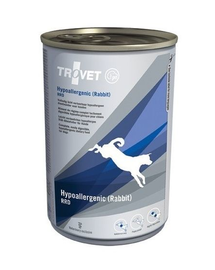 TROVET Hypoallergenic Rabbit RRD hrana umeda caine 400 g cu iepure