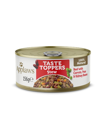 APPLAWS Taste Toppers Hrana umeda caini, cu carne de vita, morcovi si mazare 6x156g