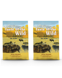 TASTE OF THE WILD High Prairie hrana uscata pentru caini adulti, cu bizon si vanat  24,4 kg (2 x 12,2 kg)