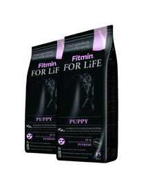 FITMIN Dog For Life Puppy hrana uscata caini junior si femele gestante, cu carne de pasare 30 kg (2 x15 kg)