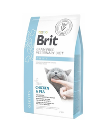 BRIT Veterinary Diets Cat Obesity Dieta veterinara pentru pisici adulte supraponderale, cu pui si mazare 2 kg