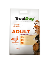 TROPIDOG Premium Adult S rata si orez 2,5 hrana uscata pentru cani de talie mica