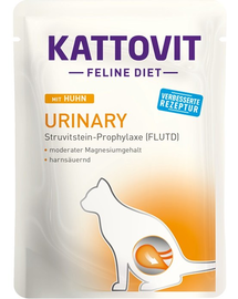 KATTOVIT Feline Diet Urinary hrana umeda dietetica pentru pisici in prevenirea pietrelor struvit, cu pui 85 g