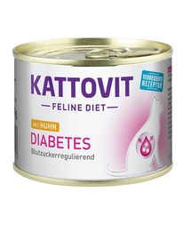 KATTOVIT Feline Diet Diabetes hrana umeda dietetica pentru pisici cu diabet, pui 185 g