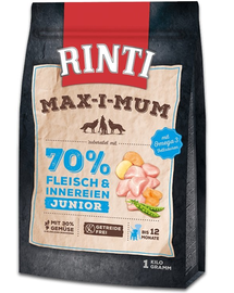 RINTI MAX-I-MUM Junior Chicken hrana uscata caini juniori, cu pui 1 kg