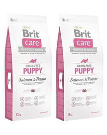 BRIT Care Grain-Free Puppy Salmon&Potato hrana uscata caini juniori, somon si cartofi 24 kg (2 x 12 kg)