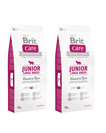 BRIT Care Junior Large Breed Lamb&Rice hrana uscata caini juniori talie mare, miel si orez 24 kg (2 x 12 kg)