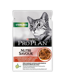 PURINA PRO PLAN Sterilised Hrana umeda pentru pisici sterilizate, bogata in carne de vita in sos 26 x 85 g