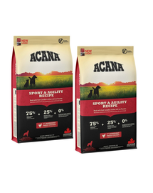ACANA Adult Sport Agility hrana uscata pentru caini activi, foarte activi 22,8 kg (2 x 11,4 kg)