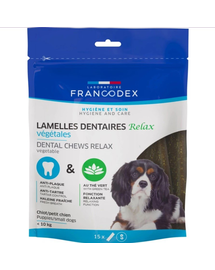 FRANCODEX Recompense caini pentru indepartare tartru si mirosul gurii RELAX 228 g/15 benzi, pana la 10 kg