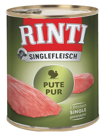 RINTI Singlefleisch Turkey Pure hrana caini monoproteica 800 g curcan