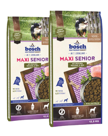 BOSCH Maxi Senior Hrana uscata cu pasare si orez pentru cainii adulti  25 kg (2 x 12,5 kg)