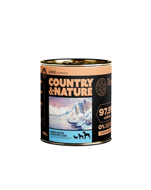 COUNTRY&NATURE Hrana umeda pentru caini, fara cereale, cu somon si spanac 850 g