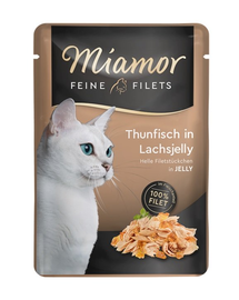 MIAMOR Felinets pliculeț hrana umeda pisici, cu aspic de ton și somon 100 g